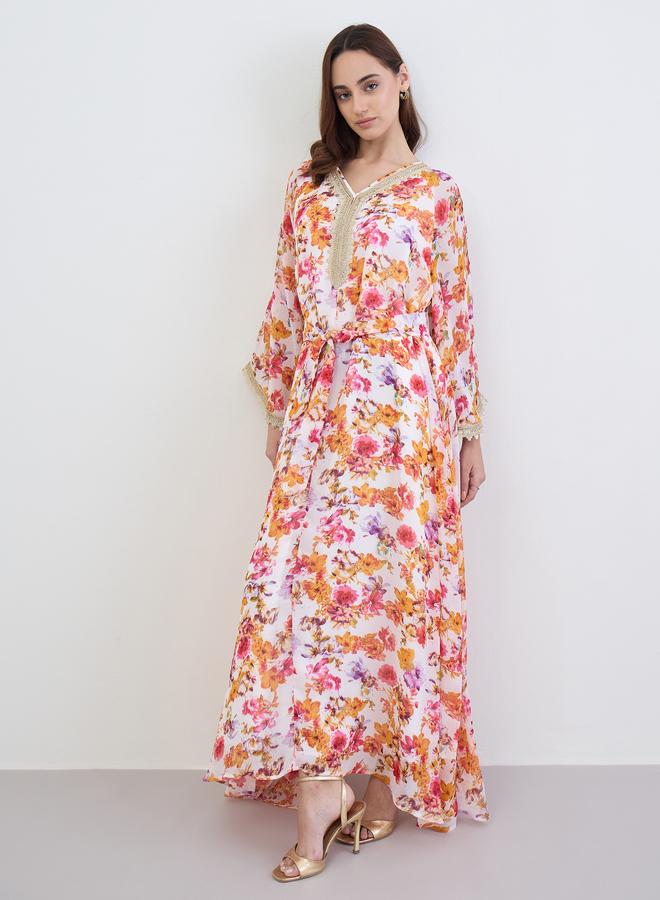 Amirah Women Floral Print A-Line Jalabiya - Image 1